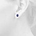 thumbnail image 5 of Oval Sapphire Earrings in Sterling Silver ( 6x4 mm ), 5 of 5