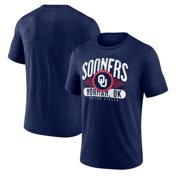 Men's Navy Oklahoma Sooners Badge of Honor Tri-Blend T-Shirt