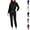 Black, variant on Scrub for Women Set Long Sleeve Scrub Top with Zipper and Jogger Pants with Drawstring Medical Uniform Suit