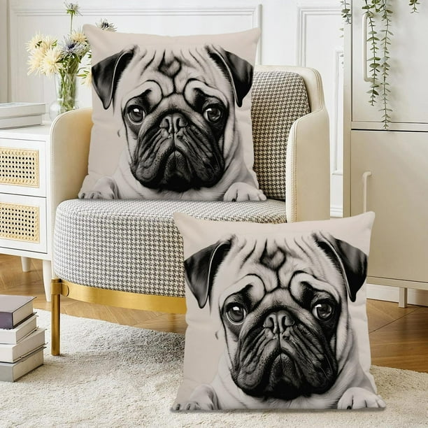 Juego de fundas de almohada con estampado animal | Funda decorativa para cojín de sofá, sala de estar y dormitorio | Funda cuadrada de 45x45 cm | Material de nailon y elastano