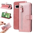 thumbnail image 1 of Wallet Case for Google Pixel 7 with Zipper Pocket & Card Slots – Stand Function Pink, 1 of 6