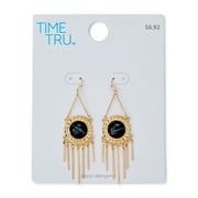 Time and Tru Women's Black Fringe Earrings