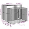 thumbnail image 2 of vidaXL Dog House with Run Anthracite 84.3"x99.6"x71.3" Galvanized Steel, 2 of 6