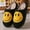 Black, variant on BERANMEY Cute Smile Face Slippers for Women Perfect Soft Plush Comfy Warm Slip-On Happy Face Slippers fo Women Indoor fluffy Smile House Slippers for Women and Men Non-slip Fuzzy Flat Slides