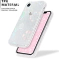 thumbnail image 3 of Compatible with iPhone XR Case Cute Crystal Clear with Laser Bling Glitter Flower Pattern Design for Women Girls Soft TPU Phone Case Shockproof Protective Cover for iPhone XR, Flower, 3 of 6