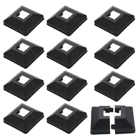 Uxcell Post Skirt, 16pack 32x32mm/1.26"x1.26" Plastic Split Style Post Base Cover Trim Skirt for Fence Stair Handrail Railing Porch, 97x97mm/3.82"x3.82"(Overall)