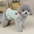 thumbnail image 1 of Dog Cat Pet Clothes Green Stripes Soft Polyester Comfortable Indoor Outdoor Apparel For Small Medium Large, 1 of 7