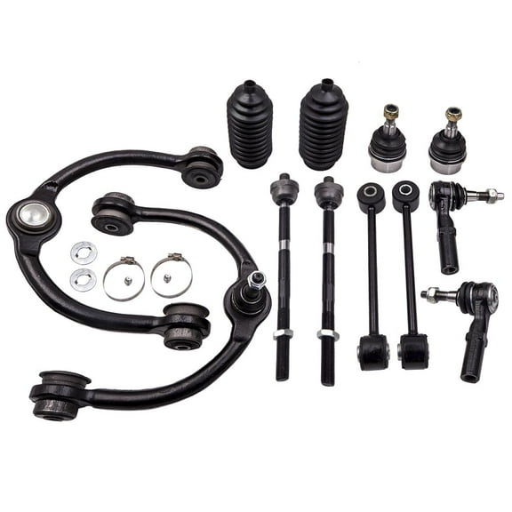 maXpeedingrods 12Pcs Front Suspension Kit for Jeep Grand Cherokee 2005-2010 Jeep Commander 2006-2010, Upper Control Arm w/Ball Joint Sway Bar Link Outer Inner Tie Rod Link Boots