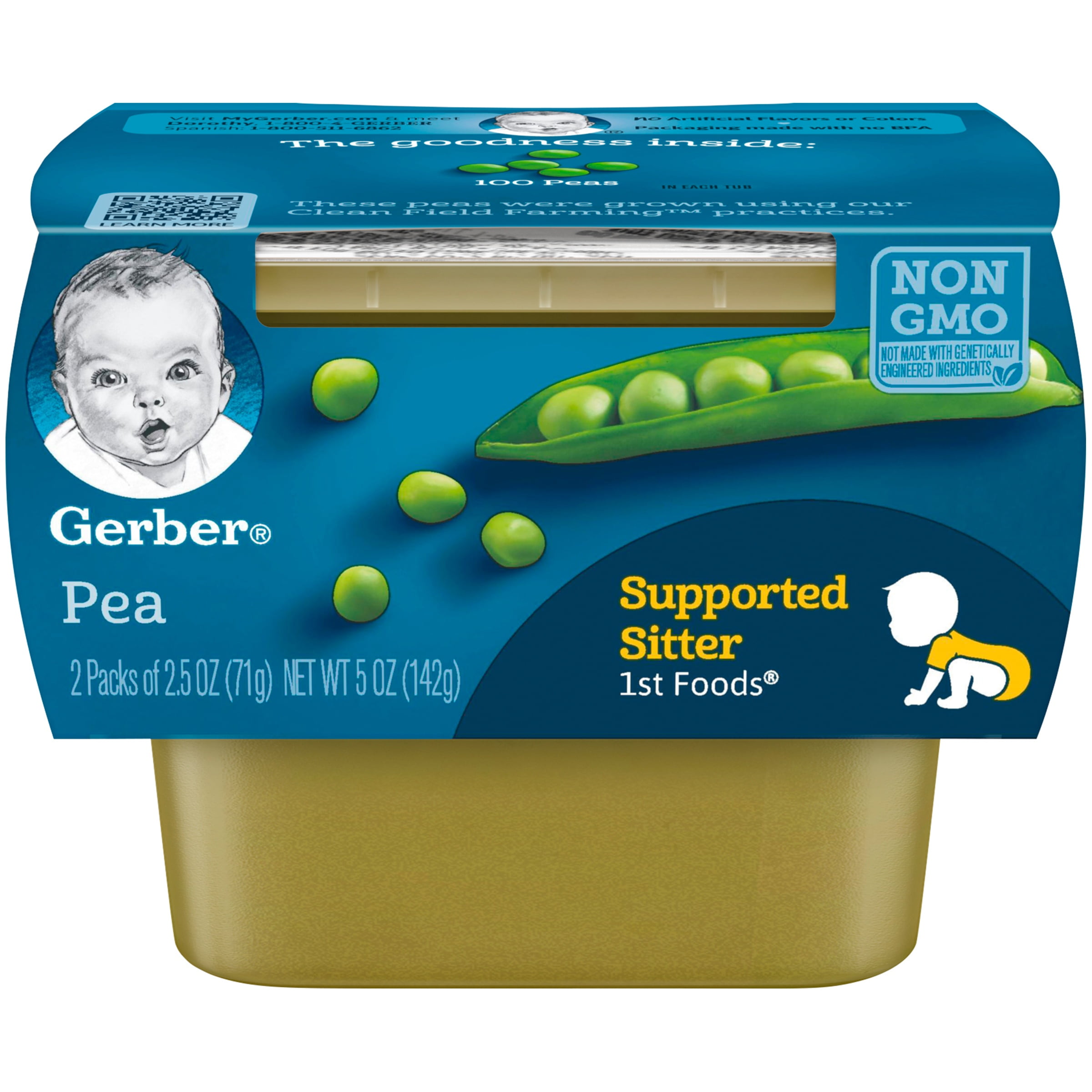 Gerber 1st Foods Peas Baby Food, 22.5 oz. Tubs