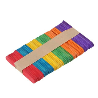 200 Pcs Colored Wooden Craft Sticks, Wooden Popsicle Colored Craft Sticks  4.5 inch Natural Wooden Sticks Popsicle Sticks Bulk for DIY Crafts，Home Art