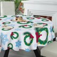 thumbnail image 3 of Eveokoki Round Holiday Tablecloth,Christmas Winter Holidays Table Cloth, Waterproof Washable Polyester Table Cover for Christmas, Winter, Holiday, 60 Inch, 3 of 5