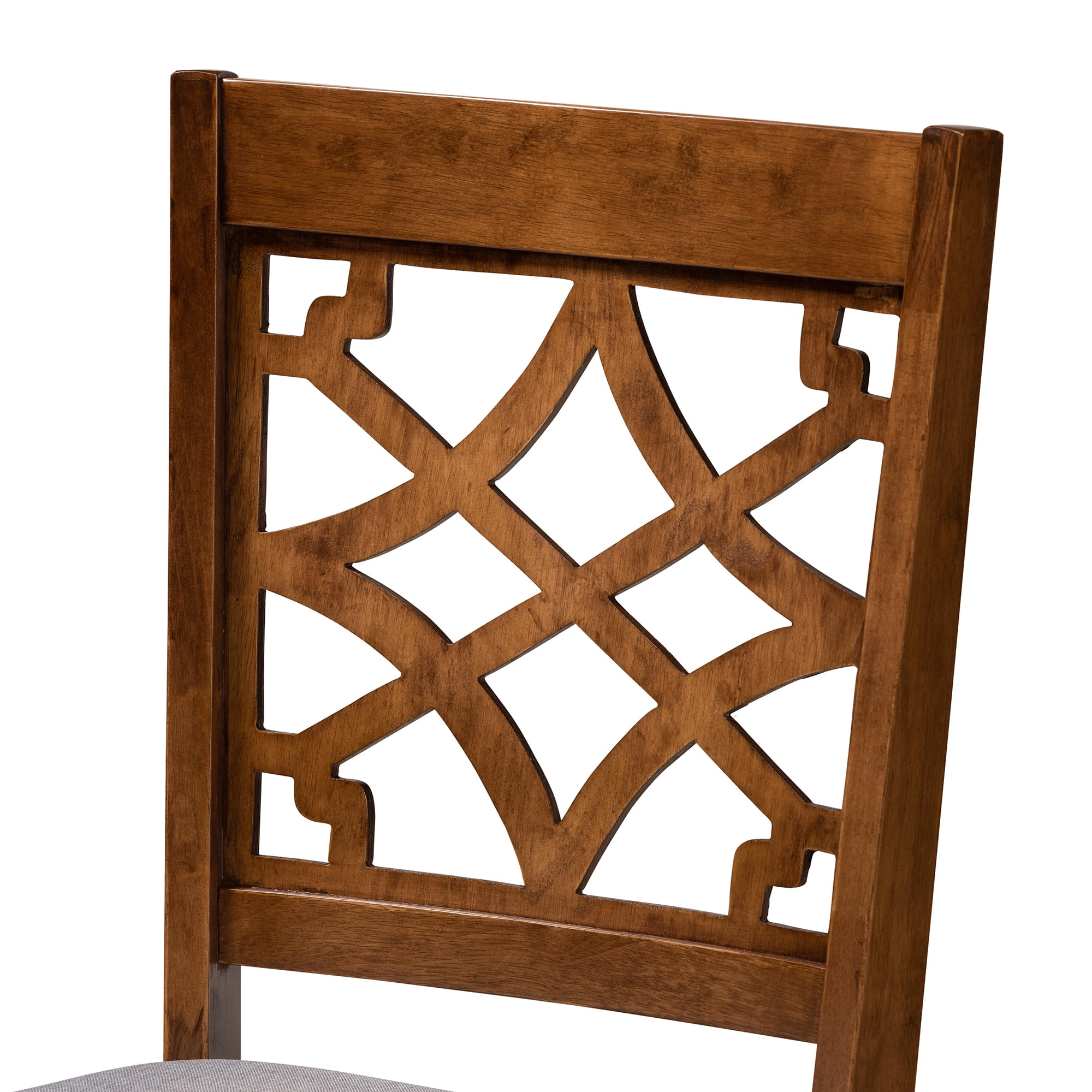 Baxton Studio Alisa Modern and Contemporary Grey Fabric Upholstered and Walnut Brown Finished Wood 5-Piece Dining Set