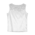 thumbnail image 3 of SNKSDGM Female Ribbed Tank Tops for Women Spaghetti Strap Tank Top Plus Size V Neck Net Yarn Short Sleeved T Shirt Women's New Summer Fashion Lace Undershirt Design Feeling Satin with A Coat L, 3 of 3
