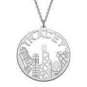 Personalized Cityscape Name Necklace Hong Kong Skyline