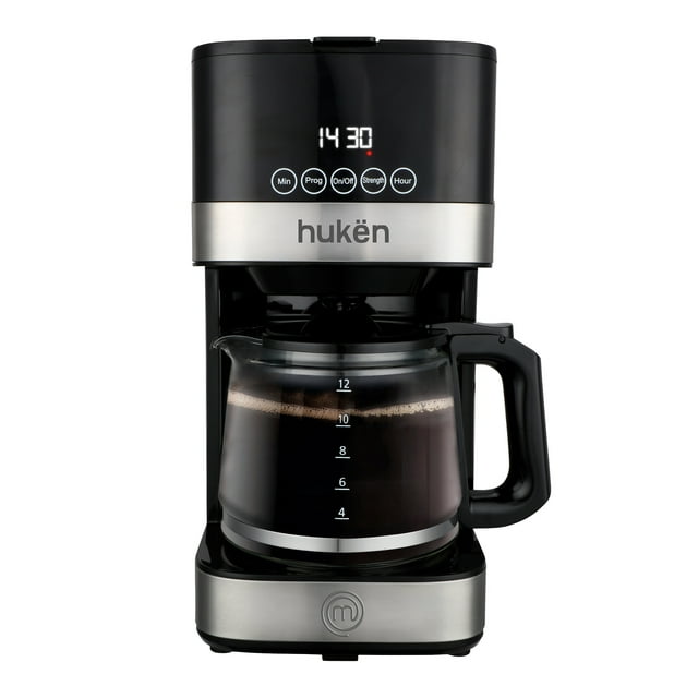 Cafetera Programable Huken 12 tazas Acero Masterchef
