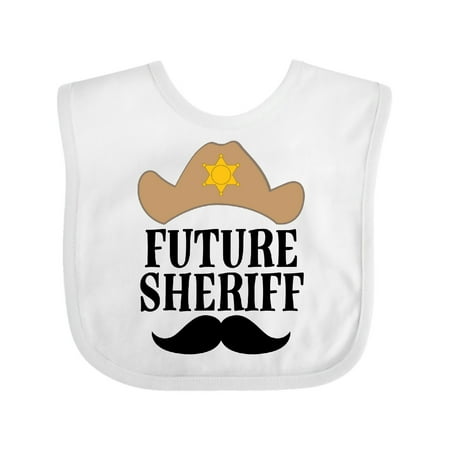 

Inktastic Future Sheriff Western Hat Mustache Gift Baby Boy Bib