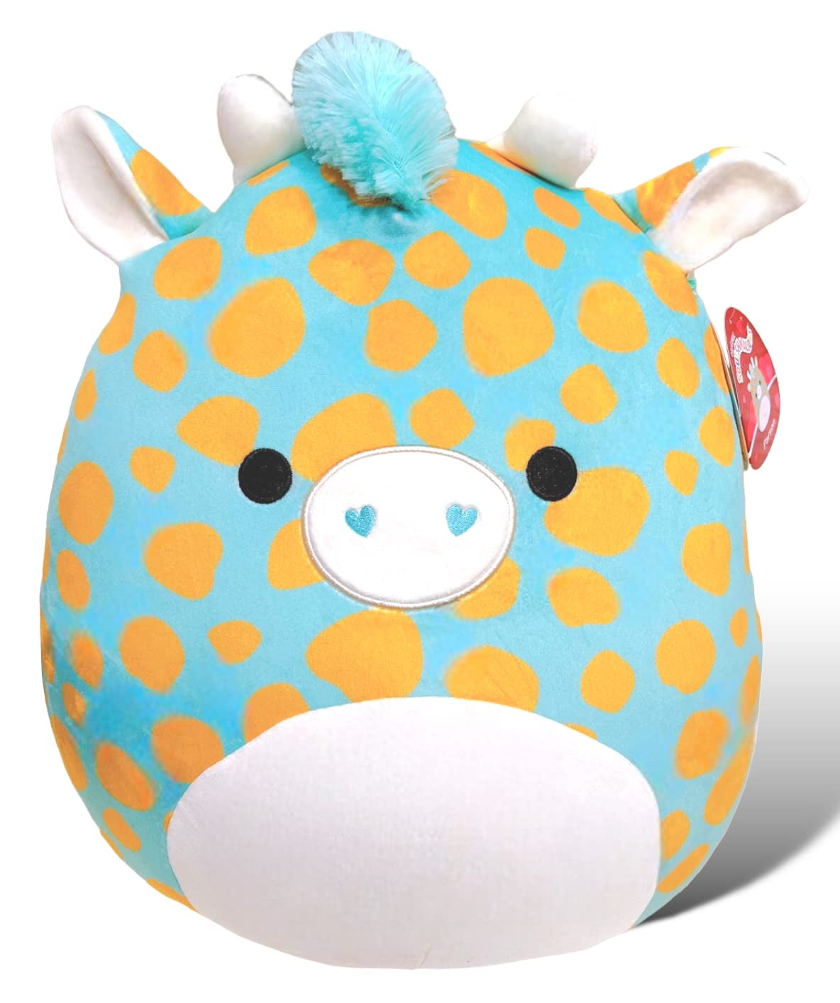 Squishmallows Official Kellytoy Parson Teal Giraffe with Teal Heart