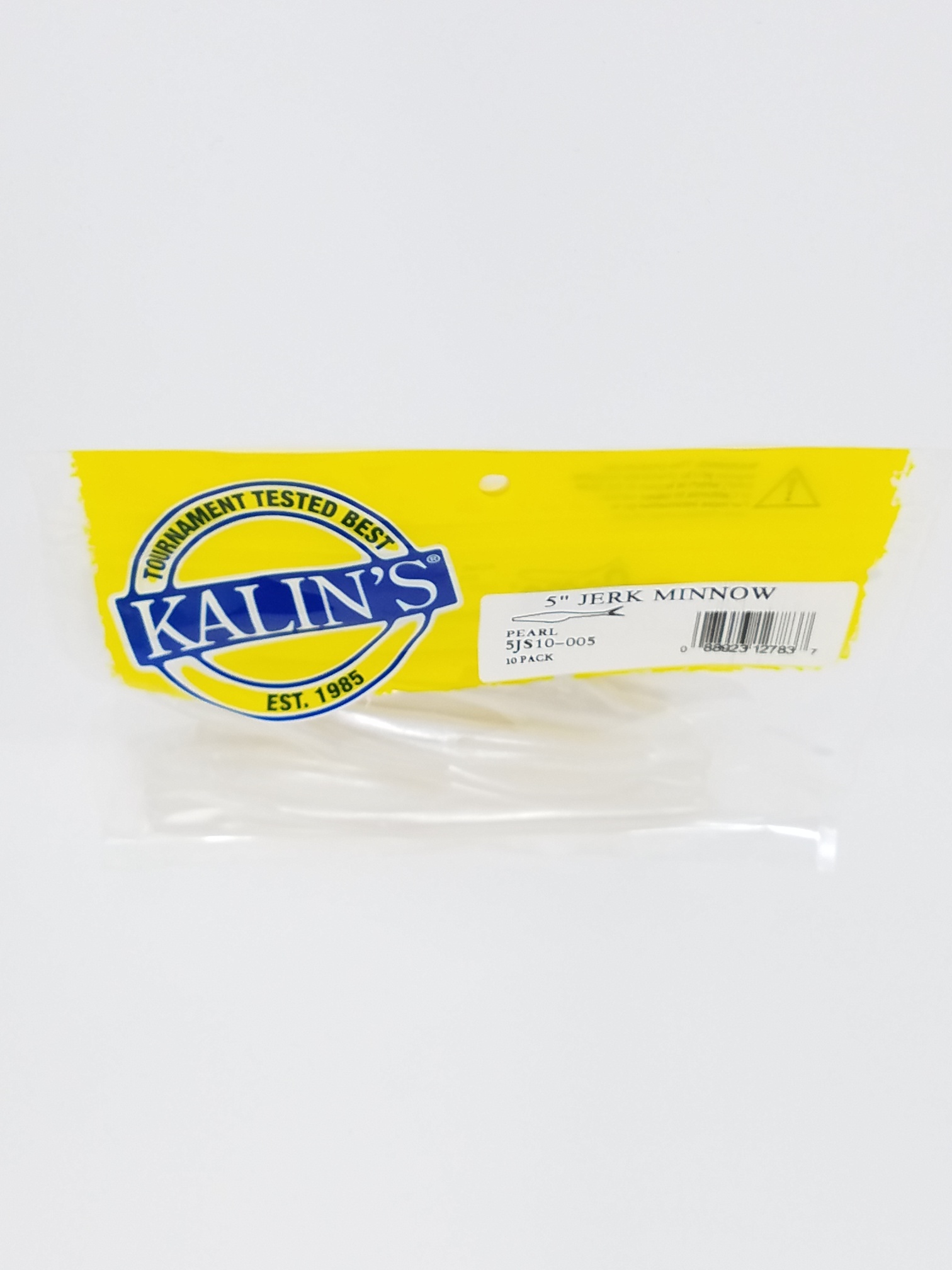 Kalins Freshwater 5" Jerk Soft Plastics Fishing Lure Minnow Lure, Pearl, 10 Pack