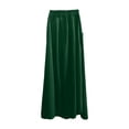 thumbnail image 4 of Summer Celebration! Elegant Maxi Skirt for Solid Color High Waist Flowy Long Skirt with Pockets Casual Comfort Stretch,Dark Green,XXL, 4 of 5