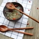 thumbnail image 4 of Cucharas de madera, 4 piezas de 9,25 pulgadas de cucharas de sopa de madera para comer, mezclar y revolver, cuchara de mango largo con utensilio de cocina de estilo japonés, cuchara de mesa ecológica, 4 of 6