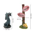 thumbnail image 2 of Miniature Dragon Sculpture Set Synthetic Resin Fairy Statue Garden Lawn Balcony Decor, 2 of 5