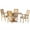 Natural/Beige, variant on Noble House Aisenbrey Wood and Cane 5-Piece Expandable Dining Set, Gray and Black