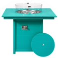 thumbnail image 2 of WestinTrends Helios 42" Modern Outdoor Patio Gas Propane Square Fire Pit Table (Rocks Not Included), Turquoise, 2 of 14