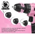 thumbnail image 2 of WORKPRO 12V Pink Cordless Drill Driver Set, 18+1 Torque Setting, 2 of 4