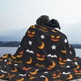 thumbnail image 3 of XMXT Throw Blanket, Halloween Ghost Faces Bat Graffiti Machine Washable Blankets for Sofa, 60 x 50 inches, 3 of 9