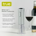 thumbnail image 2 of True Lux Electric Wine Opener, Rechargeable Corkscrew with Charger, Silver, 2 of 7