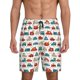 thumbnail image 1 of Balery Artoon Car Pantalones cortos de pijama de punto de algodón para hombre con cinturilla y bolsillos-3X-Large, 1 of 6