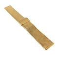 thumbnail image 2 of Bandini Mesh Watch Band, Stainless Steel Watch Band, Metal Watch Bands For Men / Women, Fold Over Watch Band Clasp, Adjustable Length Watch Strap, 18mm Watch Band Metal, Gold Tone / Fine Mesh, 2 of 6