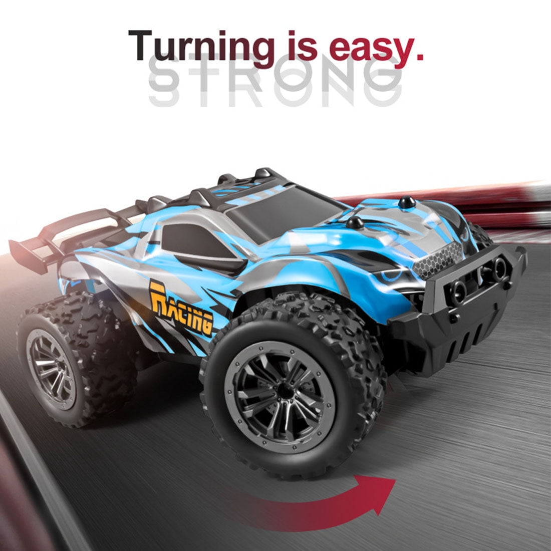 1/20 Scale RC Off-Road Drift Car, 2.4GHz All-Terrain RWD RC Truck with LED Light, 20+ KM/H Mini Racing Truck Car Model Gift for Adult (RTR Version)