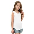 thumbnail image 4 of lcziwo Girls Loose Summer Tank Tops Basic Solid Casual Sleeveless Crew Neck Tunic Tee Shirts Cute Tanks Dancewear White 3 Years, 4 of 9