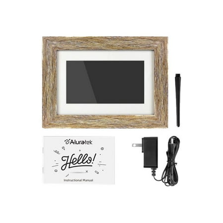 Aluratek 7" Distressed Wood Photo Frame - Wood