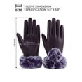 thumbnail image 3 of Deago Winter PU Leather Gloves for Women, Wool Fleece Lined Warm Gloves, Touchscreen Texting Thick Thermal Snow Driving Gloves (Purple), 3 of 8