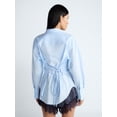 thumbnail image 3 of Devil Wears Prada Scoop Collection Women's and Women's Plus Lace Up Cotton Shirt, Sizes XS-4X, 3 of 5