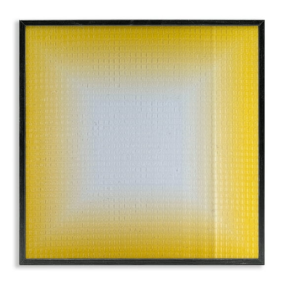 Stupell Industries Yellow Ombre Fade Abstract Painting Black Framed Art Print Wall Art, 12 x 12