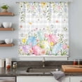 thumbnail image 4 of Easter Eggs Sheer Curtains 63 Inches Long, Spring Daisy Eucalyptus Leaves Gray Plaid Light Filering Curtains, Breathable Simi Curtain Privacy Drapes for Living Room Bedroom Window Treatment, 4 of 9