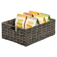 thumbnail image 6 of mDesign Woven Farmhouse Pantry Food Storage Bin Basket Box, 6 Pack, Dark Brown, 6 of 8