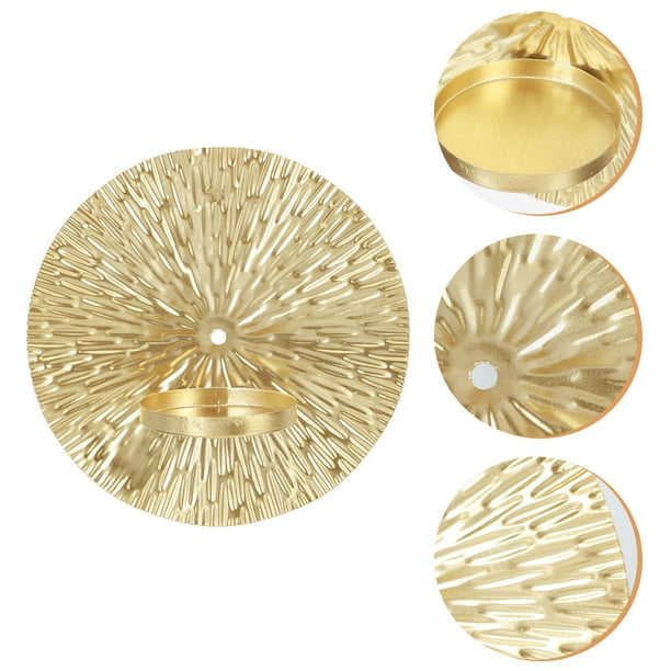 Greenadscape Portavelas Decorativo Dorado Para Pared Con Estilo Retro Y Acabado