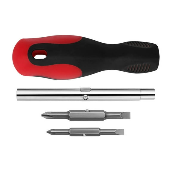 Slotted Shaped Double Head Screwdriver, Interchangeable Screw Driver with Antislip Handle Set for Electrical