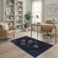 thumbnail image 2 of ODIKA Galaxy Continent Motif Circles Continents Round Map Planetary Playful Stain Resistant Low Profile for Dorm Room, Small Living Apartment, 2 of 7