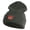 Dark Grey, variant on Small Decorative Red Butterfly Iron on Patched 12 Inch Long Knitted Beanie - Sky Blue OSFM