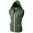 thumbnail image 2 of H2H Mens Casual Slim Fit Zip-up Hoodie Vest Lightweight Sleeveless Hooded (CMOHOSL08), 2 of 6