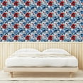 thumbnail image 3 of Ambesonne Flower Print Peel & Stick Wallpaper for Home, Bicolour Meadow Floral, 13"x100", Scarlet Azure Blue, 3 of 5
