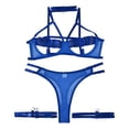 thumbnail image 1 of Gibobby Conjunto de lencería de talla grande para mujer con tirantes y encaje(Azul, M), 1 of 5