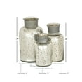 thumbnail image 3 of DecMode 7", 6", 5"H Silver Glass Decorative Jars, 3-Pieces, 3 of 9