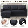 thumbnail image 4 of MOONMISS Sectional Sofa Bed with Storage and Soft Seat ,Reversible Pull Out Couch for Living Room,Black, 4 of 6