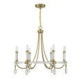 thumbnail image 2 of Warm Brass and Chrome Six Light Chandelier from the Mayfair Collection, 2 of 6